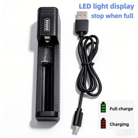 Cargador USB Portátil de una Sola Ranura para Baterías de Litio 18650/21700, para Micrófono, Reloj Inteligente y Cámara, con Arranque a Cero Voltaje
