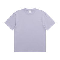 Kaos Pria 230g Katun Combed Solid Hip Hop O-Neck Lengan Pendek Longgar Desain Polos Sablon Cepat Kering Tahan Aus