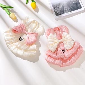 Qbellpet vêtements pour animaux de compagnie chat printemps/été débardeur arc robe de princesse boucle de Traction adaptée aux chiens de petite et moyenne taille - Product Image 1