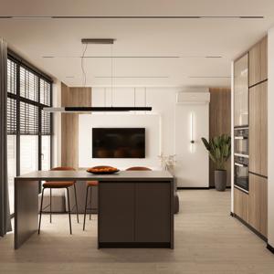 חם מכירה מודולרי מותאם אישית ארונות מטבח מלמין לוח באיכות גבוהה מטבח מלא ערכות דירה להשתמש בעיצוב מודרני cbmart - Product Image 5