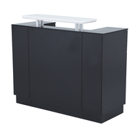 Meuble Kangmei, bureau de réception professionnel de luxe moderne noir pour salon de beauté, de manucure et de coiffure