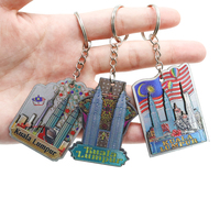Personnalisable usine vente directe coloré voyage souvenirs en bois feuille d'argent animation chiot coeur forme porte-clés porte-clés