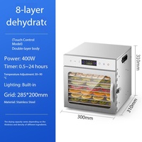 Déshydrateur alimentaire industriel et commercial à 18 niveaux en acier inoxydable double avec écran tactile pour fruits, légumes, viande séchée et collations