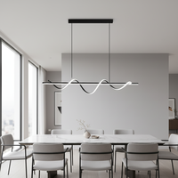 Lampu Gantung Pipa Air Panjang Gaya Nordik untuk Ruang Belajar/Kamar Tidur, Tinggi Dapat Disesuaikan, LED Dimmable, Lampu Chandelier Terlaris Terbaru