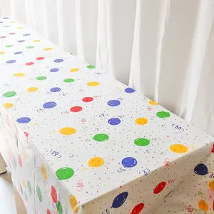 بالونات ملونة بلاستيكية مستطيلية للحفلات مفرش طاولة للاستعمال مرة واحدة للحفلات عيد ميلاد سعيد مستلزمات زينة استحمام الطفل