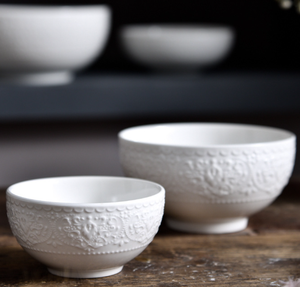 ชุดชามเซรามิคสไตล์โบฮีเมียนแบบใหม่ ลายนูน  รักษ์โลก สีพื้นเรียบง่าย สำหรับก๋วยเตี๋ยว สลัด ข้าว  ปรับแต่งได้ - Product Image 6