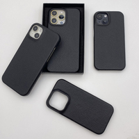 Coque arrière en cuir de couleur rouge pour iphone 14, étui de téléphone personnalisé