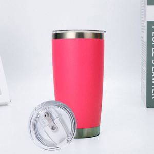 แก้วกาแฟสแตนเลสสตีลสองชั้นขนาด 20 ออนซ์ เคลือบสีฝุ่น พร้อมฝาปิดแบบเลื่อนแม่เหล็ก สำหรับกาแฟและนม ให้ความพึงพอใจสูง - Product Image 2