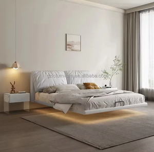 Venta al por mayor de fábrica <span class=keywords><strong>cama</strong></span> suspendida estilo crema de lujo de madera maciza dormitorio <span class=keywords><strong>cama</strong></span> plegable con Sensor de luz dormitorio de Hotel para <span class=keywords><strong>adultos</strong></span> - Product Image 3