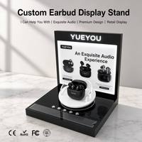 Expositor Giratorio con Iluminación LED para Auriculares TWS, Plataforma Giratoria para Auriculares Inalámbricos, Expositor de Demostración para Venta Minorista