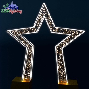 Riesige LED-Stern- und Torbogen-Beleuchtung Maßgefertigte Weihnachtsmotiv-Dekoration Handgefertigter Eisenrahmen Große Außendekoration - Product Image 2