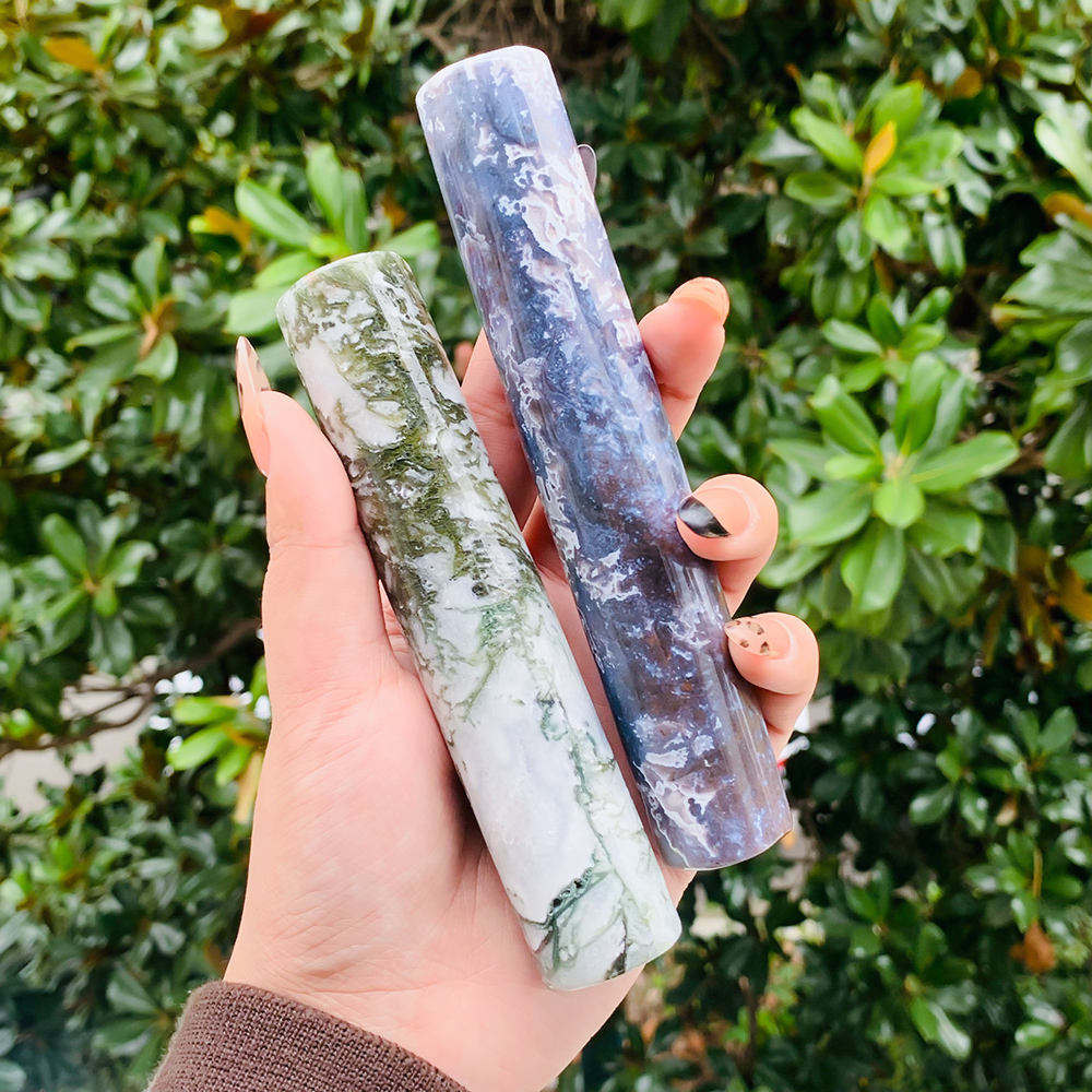 Cylindre d'agate mousse 18-19cm/pièce