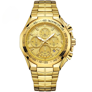 Nouvelle montre chronographe à quartz de luxe pour homme, en acier inoxydable, style sport, étanche, avec calendrier et lunette tachymetre - Product Image 6