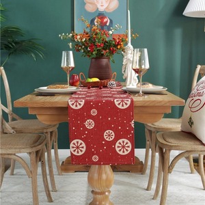 Nappe de Noël Harmonie personnalisée en gros Tissu Motif Impression Décoration de table Linge de maison Chemin de table de Noël - Product Image 5