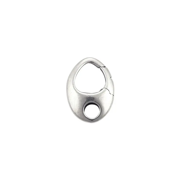 Fine Made Smooth s925 Silver Teardrop Triggerless Hinged Clasp  Oval Lock  Push Gate Connector Clasp Bead Clasp
