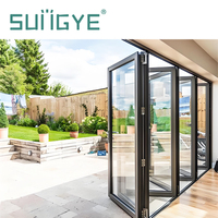 Porte patio pliante extérieure en aluminium de qualité supérieure SUNGYE, double vitrage trempé, insonorisée, pour jardin et maison