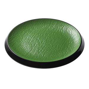Plato redondo verde de melamina para carne, plato bajo para fiestas, hoteles, comida, café y té - Product Image 1