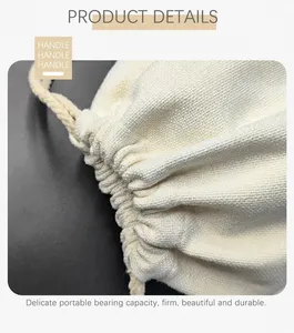 2024 New High Quality <b>Canvas</b> <b>Drawstring</b> <b>Bags</b> with Customizable Size & Logo Promotional Use Plain Design - Product Image 3