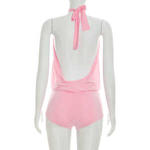 Viviblook J26RP238 Combinaison d'été pour femme, nouvelle collection, sexy, sans manches, dos nu, à lacets, décontractée, pour soirée, une pièce - Product Image 5