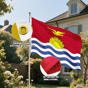 Banderas Promocionales Publicitarias 3x5FT, Bandera Personalizada de Kiribati, Bandera Nacional de la República de Kiribati, Pájaro Dorado y Sol, Poliéster - Product Image 5