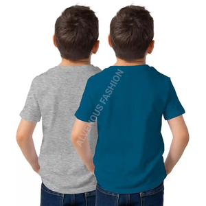 Camiseta personalizada de calidad de exportación altamente recomendada para niños, camiseta de gran tamaño de algodón liso con hombros caídos y manga corta con cuello redondo para niños - Product Image 6