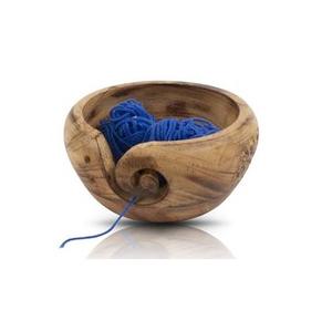 Natural Handmade Wood Yarn <b>Bowl</b> with Lid Handcrafted Portable Wool Yarn Holder for <b>Knitting</b> Wood Wool Holder - Product Image 2