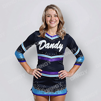 Uniformes personnalisés de pom-pom girl Dandy Spandex vert noir pour tout-petits Tenue de pom-pom girl All Star