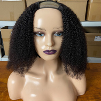 U Part Perruques sans colle Cheveux humains Full Machine Made Wear and Go Demi Perruque 4B 4C Afro Kinky Curly V Part Perruque vendeurs pour femmes noires