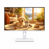 PC Todo en Uno de 24 Pulgadas con Cámara Web, Soporte Ajustable, Computadora AIO Blanca con Pantalla IPS para Trabajo