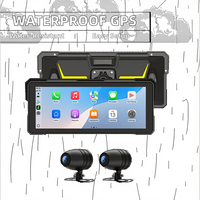 Portátil 10,63 pulgadas impermeable inalámbrico pantalla táctil GPS para coches Fácil instalación Android Auto cámaras duales DVR navegación