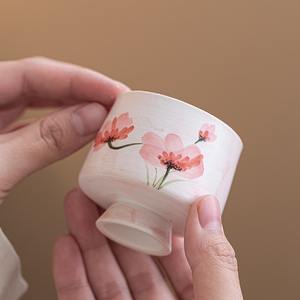 <span class=keywords><strong>Tasse</strong></span> à thé en céramique peinte à la main MSH, motif de pavot, pour hommes et femmes, pour le bureau - Product Image 2