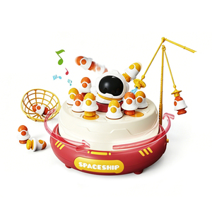 <span class=keywords><strong>Gioco</strong></span> 2-in-1 di Pesca e Cattura con Piattaforma Girevole, Giocattolo Elettrico per Bambini con Lanciatore di Razzi Spaziali per l'Interazione Familiare - Product Image 2