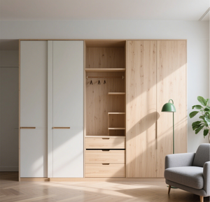 Armadio Moderno Personalizzato Balom in Legno, Organizzatore Multifunzionale <span class=keywords><strong>per</strong></span> Camera da Letto, Mobile <span class=keywords><strong>per</strong></span> Vestiti in MDF Resistente <span class=keywords><strong>per</strong></span> <span class=keywords><strong>Casa</strong></span> - Product Image 6