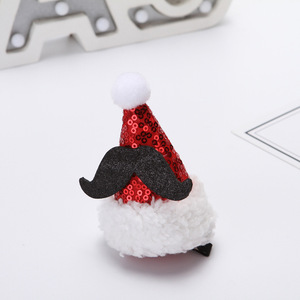 Christmas Fuzzy Hair Clip Kids Girls <b>Xmas</b> Accessories Santa Hairclip Children Cute Christmas Hat Toddlers Girl Ins Hair Grip - Product Image 3