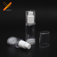 Flacon pulvérisateur sans air transparent de forme ovale, couleur personnalisée, pour lotion et sérum, 15 ml, 30 ml, 50 ml, en plastique avec revêtement UV