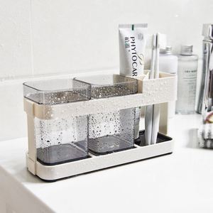 Home Creative Set Toothholder Lovers Travel Cover Toothbrush <b>Holder</b> Two Cups - Product Image 2
