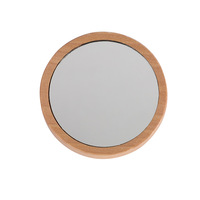 Miroir de maquillage portable en bois, forme de fleur, écologique, petit miroir rond à main pour les étudiants, idéal pour les voyages