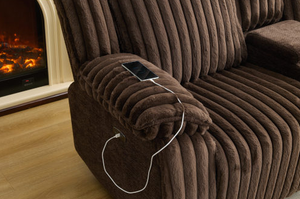 Modern Brown Corduroy L-Shape Sectional Sofa Luxury Living Room Furniture <b>Convertible</b> Recliner Couch <b>Bed</b> Set for Apartment Use - Product Image 4