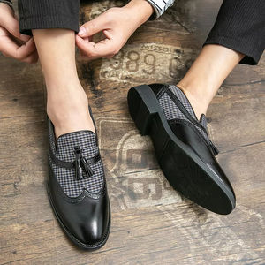 Zapatos Retro de Malla Brillante de Primera Capa, Estilo Casual de Negocios para Otoño, Punta Redonda, Estilo Británico Formal Oxford, Suela Gruesa para Hombre - Product Image 6