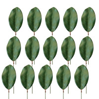 DIY Daun Magnolia Lateks Bunga Buatan Dekorasi Pernikahan Pesta Thanksgiving Natal Paskah Dalam & Luar Ruangan Tanaman Hijau