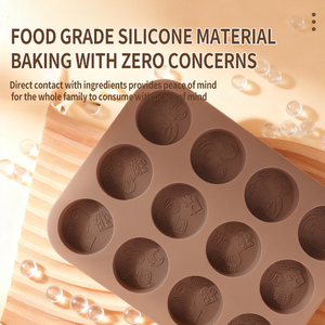 Moule à gâteau en silicone gaufré, moule à muffins en silicone de qualité alimentaire antiadhésif, plaque de cuisson sans BPA / compatible four, micro-ondes et congélateur - Product Image 4