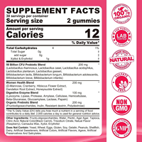 Gummies Probiotiques pour Femmes à Marque Blanche OEM avec Canneberge pour Soutenir la Santé Digestive et Urinaire et l'Équilibre du pH
