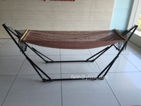 Hamac de Camping, Portable, fait à la main, avec sac de rangement, support pliable, en métal