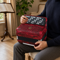 Accordéon 37 touches 60 basses en bois rouge, modèle étudiant, pour performance, avec sac et sangles