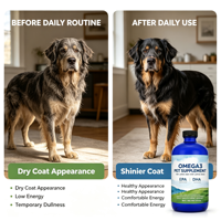 Nordic Naturals Omega-3 pour animaux de compagnie sans saveur 16 oz 1380 mg Chiens de grande et très grande taille EPA DHA Favorise la santé cardiaque, cutanée, du pelage et immunitaire 2 ans