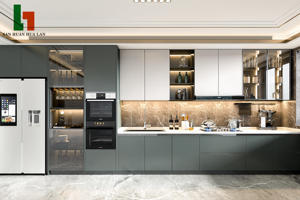 Elegante Juego de Muebles de Cocina de Madera con Horno Empotrado, Estante de Almacenamiento Abierto, Diseño Elegante para Cocina - Product Image 2