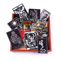 Patchs en tissu polyester brodés style punk, motifs cartes de tarot, badges thermocollants, autocollants pour vêtements DIY, en stock