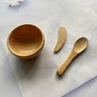 Petit bol mélangeur de masque en bambou écologique avec cuillère à spatule