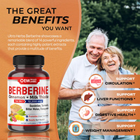 Capsules personnalisées de berbérine HCL de berbérine avec capsules de cannelle de Ceylan Capsules de chardon-Marie Suppléments immunitaires végétaliens pour la santé intestinale