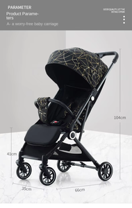 Cochecito de Bebé Plegable con un Botón, Cochecito Compacto y Ligero para Viajes, Portabebés, Kinderwagen EN1888, Cochecito de Bebé para Avión 2 en 1 - Product Image 3